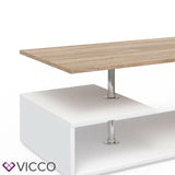 Vicco Tavolino da divano Guillermo Tavolino da salotto bianco sonoma 91x52
