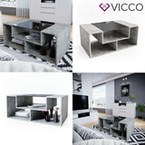 Vicco Tavolino da salotto Gabriel Tavolino scaffale 100 cm