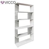 Vicco Scaffale divisorio ufficio 5 scomparti 80 x 162 cm Bianco Cemento