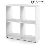Vicco Divisorio stanze Tetra Libreria bianca con 4 scomparti Scaffale verticale