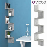 Vicco Scaffale ad angolo Snake Scaffale a parete Libreria Cemento