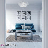 Vicco Tavolino da divano Tavolino da salotto cemento bianco con ripiano Tavolino