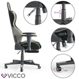 VICCO Sedia da gioco ALPHA Racing Sedia Poltrona Sedia per ufficio Poltrona capo