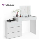 Vicco Toeletta da trucco Lotos bianco Toilette Toeletta make-up 4 cassetti Casse