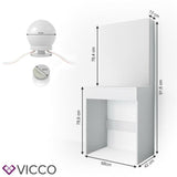 Vicco Toletta da trucco Melle Tavolo cosmetici Toletta Toilette LED Bianco