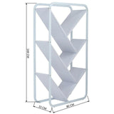 Libreria Scaffale Moderna 5 Ripiani Obliqui Legno e Metallo 144x80x33cm Bianco