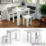 Tavolo da cucina Vicco Roman tavolo da pranzo bianco 120x90cm sgabello