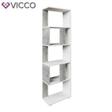 Vicco Scaffale divisorio ufficio 5 scomparti 45 x 162 cm Bianco Cemento