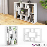 Vicco Divisorio Domus Scomparti a vista bianco Libreria Scaffale a pavimento