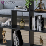 Vicco Mobiletto scala divisorio 6 scomparti conservazione 105 cm Nero