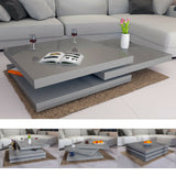 Tavolino da Salotto Tavolino da Caffè Moderno Girevole design 3 piani bianco nero o grigio