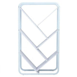 Libreria Scaffale Moderna 5 Ripiani Obliqui Legno e Metallo 144x80x33cm Bianco