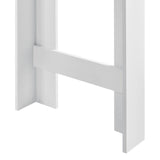 Tavolo Alto da Bar 110 x 50 x 103 cm Penisola Cucina con 3 Ripiani - Bianco