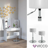 Vicco Sgabello di design Sgabello trucco Toeletta regolabile Bianco