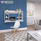 Vicco Scrivania da parete Max Scaffale e tavolo Tavolo ufficio PC Bianco