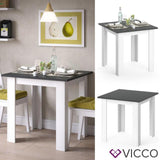 VICCO Tavolo da pranzo KARLOS 80 cm Bianco/Antracite Tavolo da sala da pranzo
