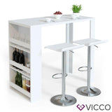 Vicco tavolo da bar Penisola Bancone Tavolino caffè 3 livelli Bianco