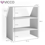 VICCO Scaffale per mansarda Libreria Scaffale da parete Scaffale da pavimento