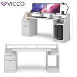 Vicco Scrivania Tavolo portacomputer Tavolo da ufficio Home Joel Bianco Tavolo