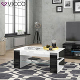 VICCO Tavolino da salotto STELIOS in bianco lucido - Soggiorno Tavolino da caffè