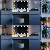 Vicco Toletta da trucco Lilli Toilette Cassettone Specchio LED Bianco + sgabello