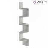 Vicco Scaffale ad angolo Snake Scaffale a parete Libreria Cemento