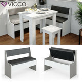 Vicco panca contenitore 107cm panca da cucina bianca per tavolo da pranzo serie