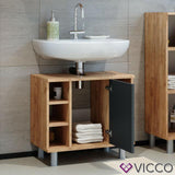 Vicco Credenza di base per lavamano Fynn Armadietto per bagno Scaffale per bagno