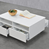 TAVOLINO TAVOLO TAVOLINO TAVOLO SALOTTO DIVANO TAVOLO PORTAOGGETTI CASSETTO BIANCO