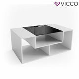 Vicco Tavolino da salotto Gabriel Tavolino scaffale 100 cm Bianco