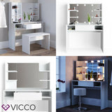 VICCO Toeletta da trucco DAENERYS Bianco Toilette Toeletta make-up Specchio