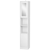 Mobile Bagno Salvaspazio in Legno con Specchio e Mensole Regolabili