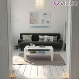 Vicco Tavolino da divano Tavolino da salotto bianco con ripiano Tavolino divano
