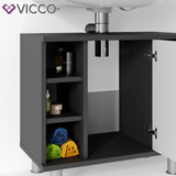 Vicco Credenza di base per lavamano Fynn Armadietto per bagno Scaffale per bagno