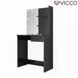 Vicco Toeletta Dekos Tavolo da trucco Specchiera Toilette LED Nero