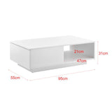 TAVOLINO TAVOLO TAVOLINO TAVOLO SALOTTO DIVANO TAVOLO cassetto 95x55x31cm
