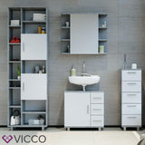 VICCO Mobile da bagno ILIAS Bagno Specchio Scaffale Credenza di base Armadio