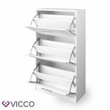 Vicco Scarpiera Gizmo Scarpiera 3 scomparti Scaffale porta scarpe bianco lucido