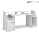 Vicco Scrivania Tavolo portacomputer Tavolo da ufficio Home Joel Bianco Tavolo