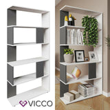 Vicco Scaffale divisorio ufficio 5 scomparti 80 x 162 cm Bianco Antracite