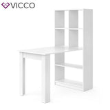 Vicco Scrivania Gael bianca Tavolo per computer con ripiano Armadio Divisorio