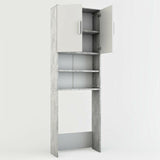 Vicco Armadio per lavatrice Armadio bagno cemento 190x64cm Scaffale per il bagno