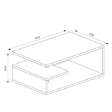 Vicco Tavolino da divano Guillermo Tavolino da salotto bianco 91x52 Tavolino