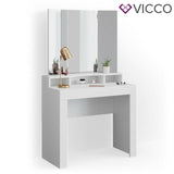 Vicco Toeletta da trucco Nora bianco Specchio Toilette Toeletta make-up con cass
