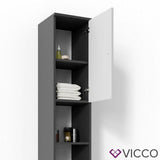Vicco Armadio per il bagno Fynn Armadio per il bagno bianco 190cm Scaffale alto