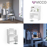 Vicco toeletta da trucco Charlotte Toilette Cassettone Specchio 142x108 cm Bianco