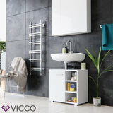 Vicco Mobile sottolavabo Perry Armadietto lavabo bagno Bianco