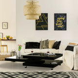 Tavolino da Salotto Tavolino da Caffè Moderno Girevole design 3 piani bianco nero o grigio