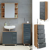 VICCO Mobile da bagno ILIAS Bagno Specchio Scaffale Credenza di base Armadio