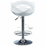 Set 2 Sgabelli Cucina Regolabile Acciaio e ABS Sgabello Girevole Bianco Casa Bar